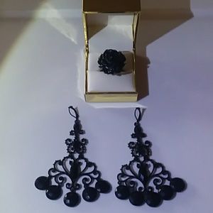 Vintage Spanish inspired earrings & rose ring